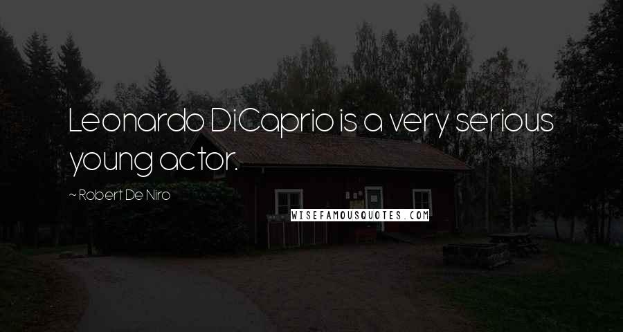 Robert De Niro Quotes: Leonardo DiCaprio is a very serious young actor.