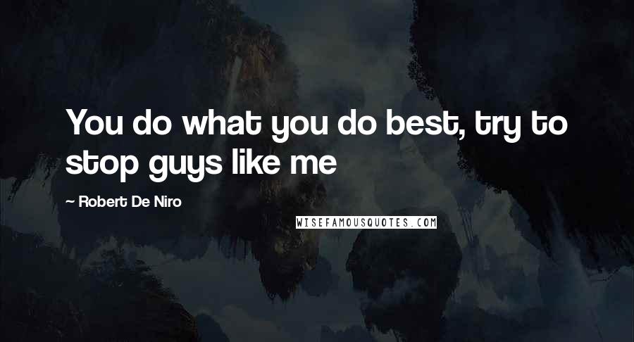 Robert De Niro Quotes: You do what you do best, try to stop guys like me