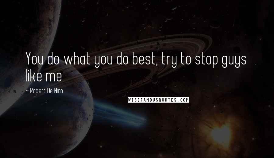 Robert De Niro Quotes: You do what you do best, try to stop guys like me