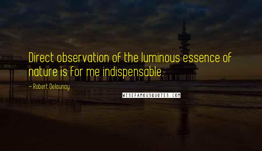 Robert Delaunay Quotes: Direct observation of the luminous essence of nature is for me indispensable.