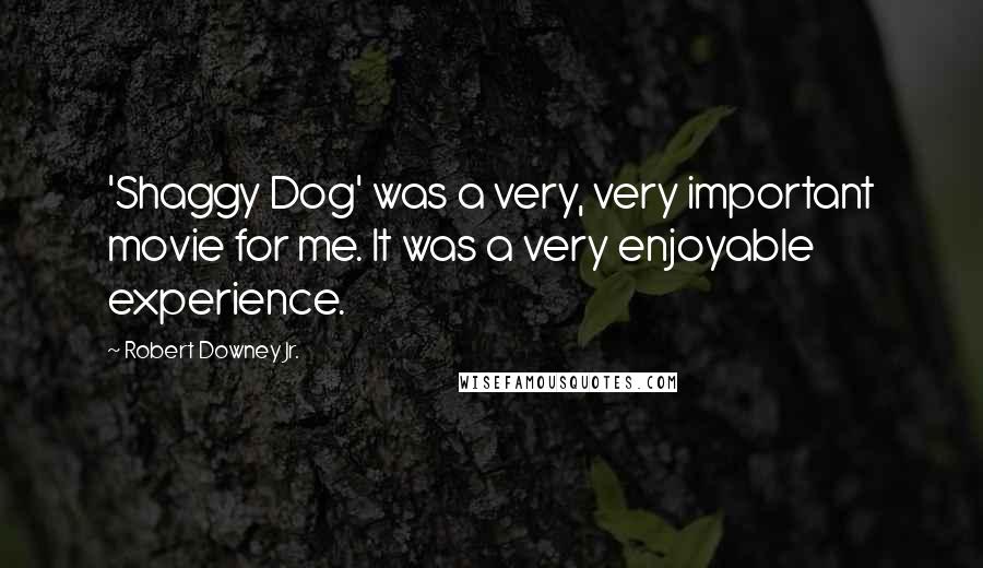 Robert Downey Jr. Quotes: 'Shaggy Dog' was a very, very important movie for me. It was a very enjoyable experience.