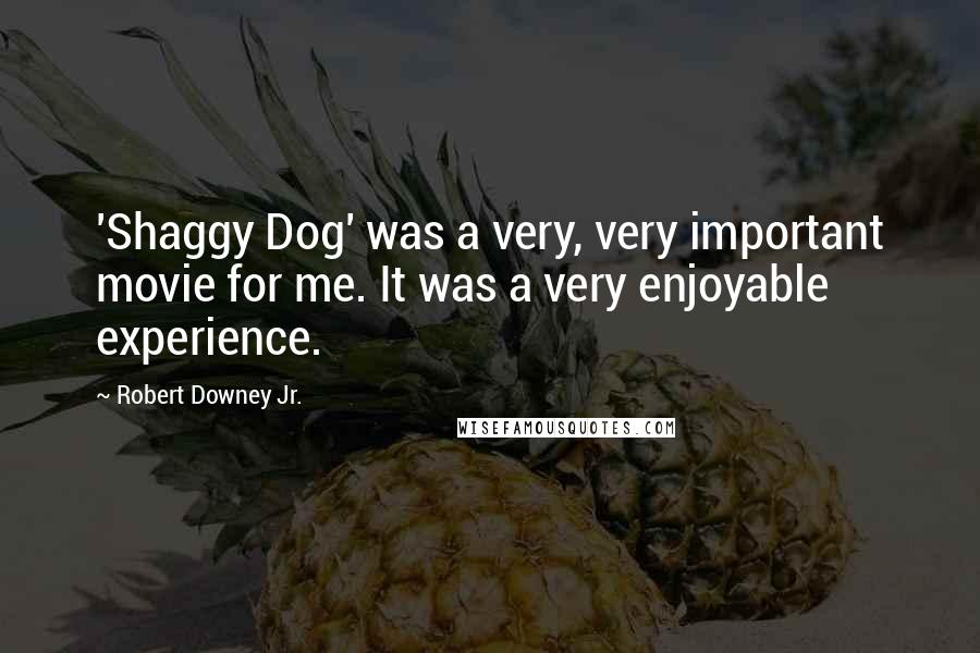 Robert Downey Jr. Quotes: 'Shaggy Dog' was a very, very important movie for me. It was a very enjoyable experience.