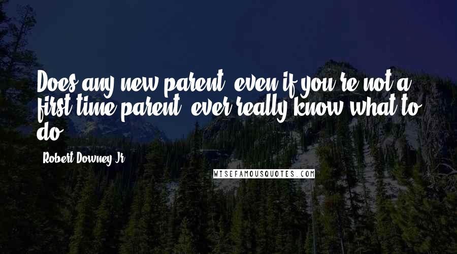 Robert Downey Jr. Quotes: Does any new parent, even if you're not a first-time parent, ever really know what to do?