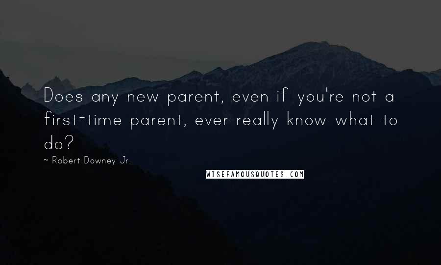 Robert Downey Jr. Quotes: Does any new parent, even if you're not a first-time parent, ever really know what to do?