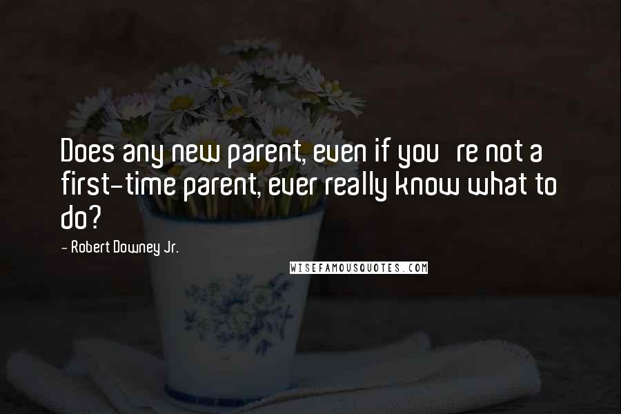 Robert Downey Jr. Quotes: Does any new parent, even if you're not a first-time parent, ever really know what to do?