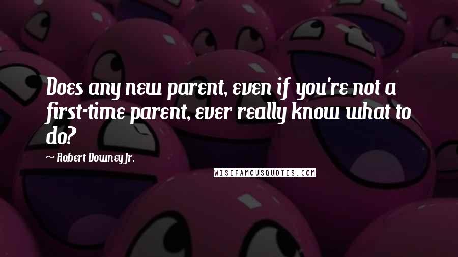 Robert Downey Jr. Quotes: Does any new parent, even if you're not a first-time parent, ever really know what to do?