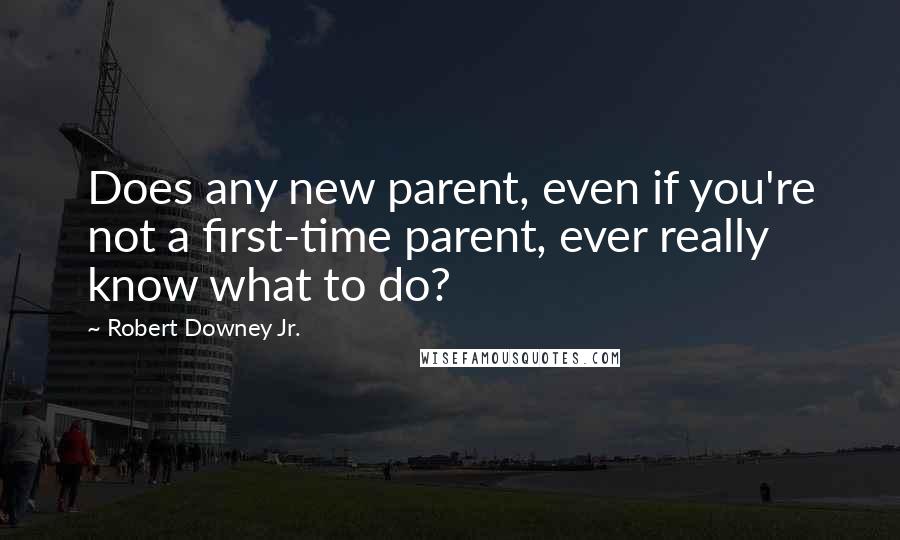 Robert Downey Jr. Quotes: Does any new parent, even if you're not a first-time parent, ever really know what to do?