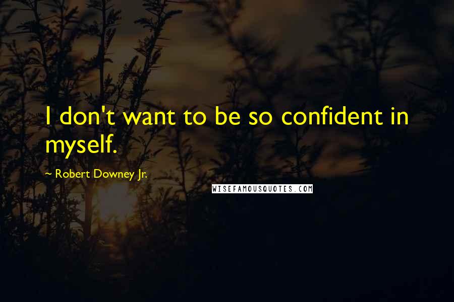 Robert Downey Jr. Quotes: I don't want to be so confident in myself.