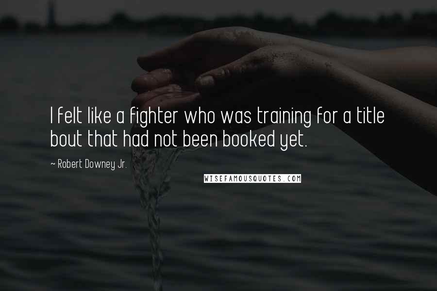 Robert Downey Jr. Quotes: I felt like a fighter who was training for a title bout that had not been booked yet.