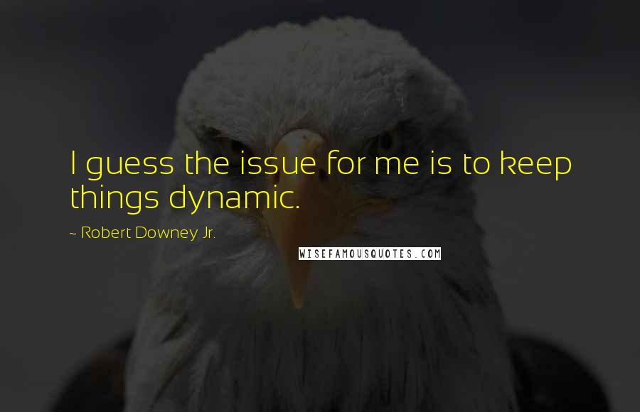 Robert Downey Jr. Quotes: I guess the issue for me is to keep things dynamic.