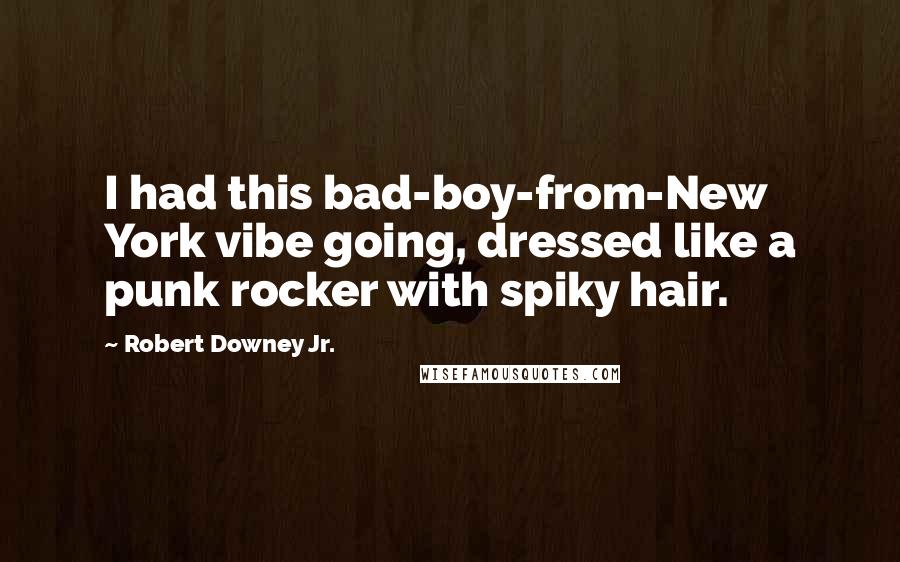 Robert Downey Jr. Quotes: I had this bad-boy-from-New York vibe going, dressed like a punk rocker with spiky hair.