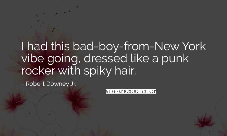 Robert Downey Jr. Quotes: I had this bad-boy-from-New York vibe going, dressed like a punk rocker with spiky hair.