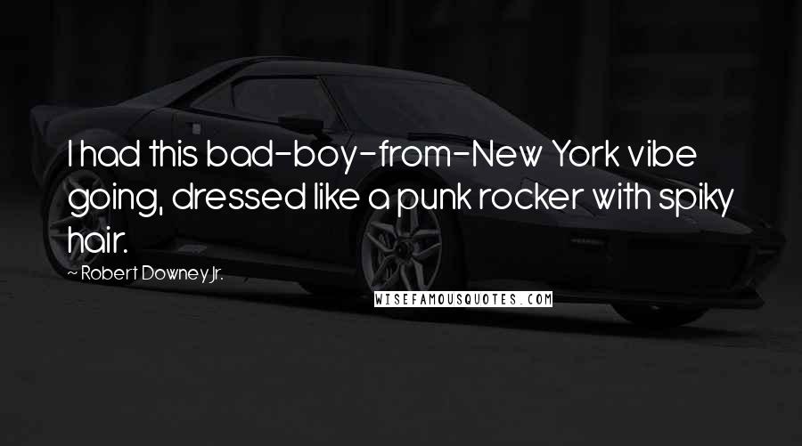 Robert Downey Jr. Quotes: I had this bad-boy-from-New York vibe going, dressed like a punk rocker with spiky hair.