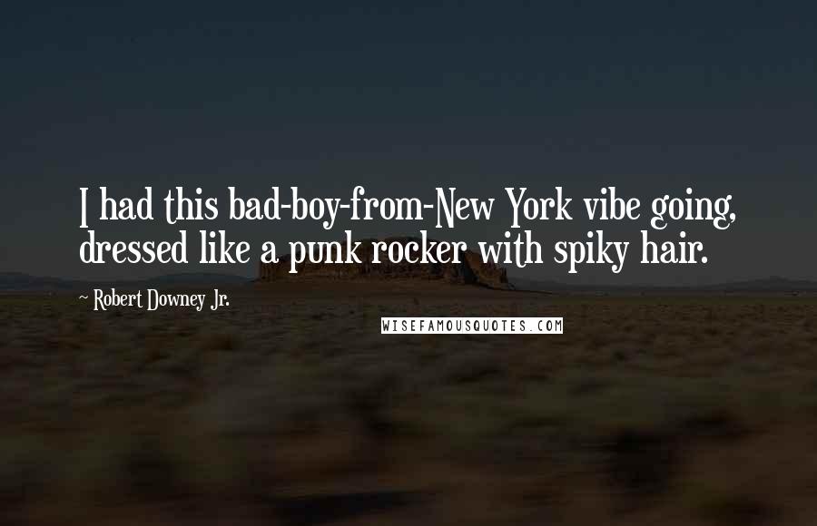 Robert Downey Jr. Quotes: I had this bad-boy-from-New York vibe going, dressed like a punk rocker with spiky hair.