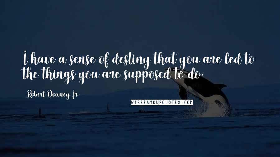 Robert Downey Jr. Quotes: I have a sense of destiny that you are led to the things you are supposed to do.