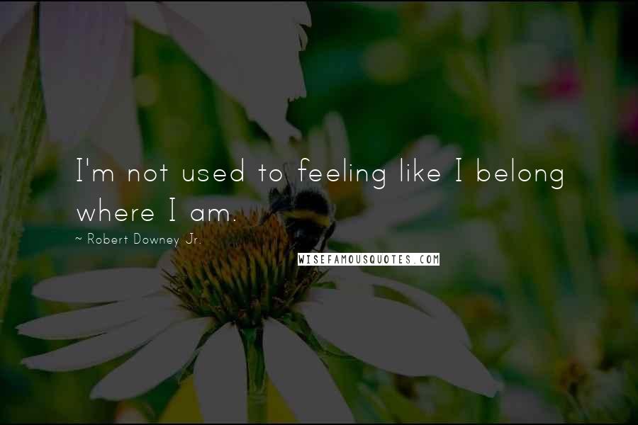 Robert Downey Jr. Quotes: I'm not used to feeling like I belong where I am.