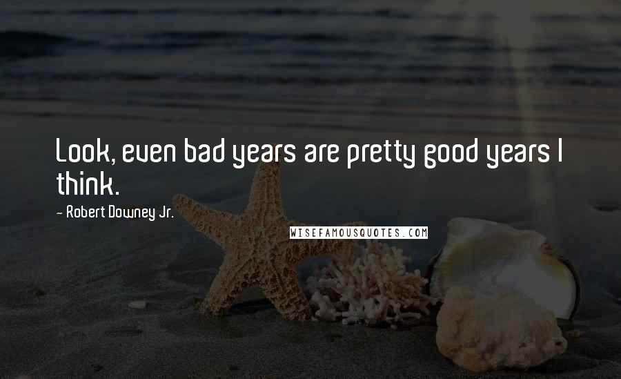 Robert Downey Jr. Quotes: Look, even bad years are pretty good years I think.