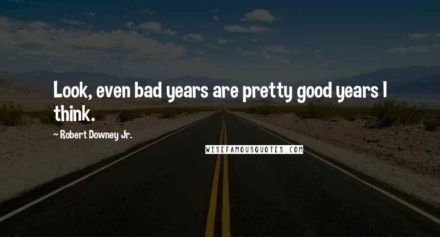 Robert Downey Jr. Quotes: Look, even bad years are pretty good years I think.