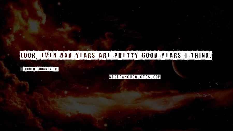 Robert Downey Jr. Quotes: Look, even bad years are pretty good years I think.