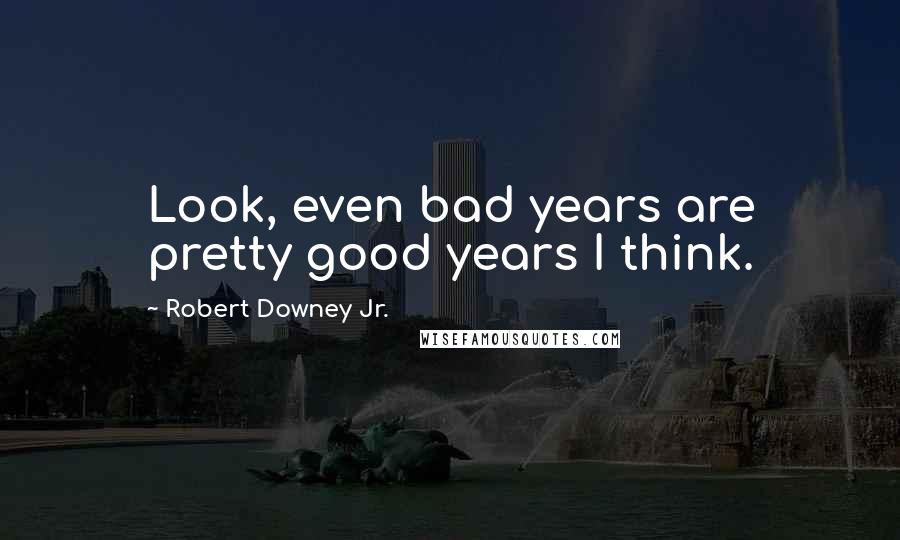 Robert Downey Jr. Quotes: Look, even bad years are pretty good years I think.