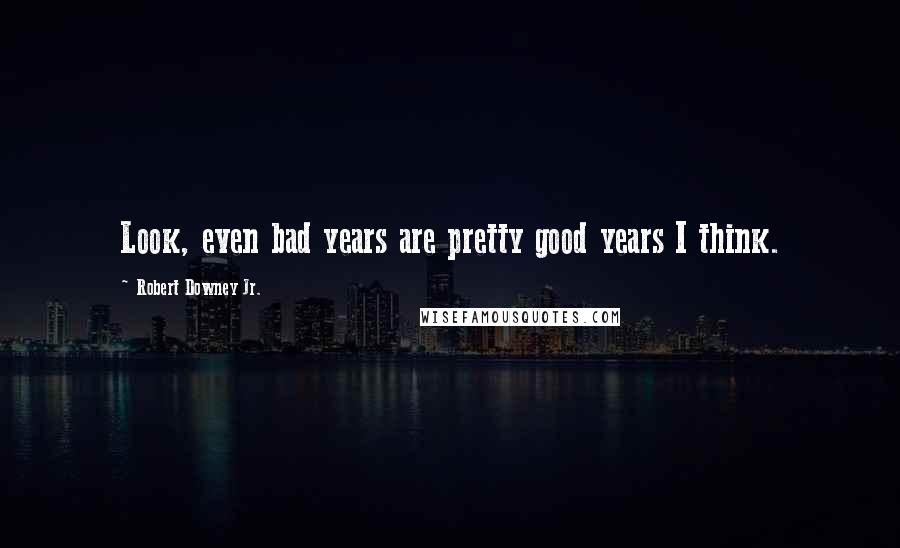 Robert Downey Jr. Quotes: Look, even bad years are pretty good years I think.