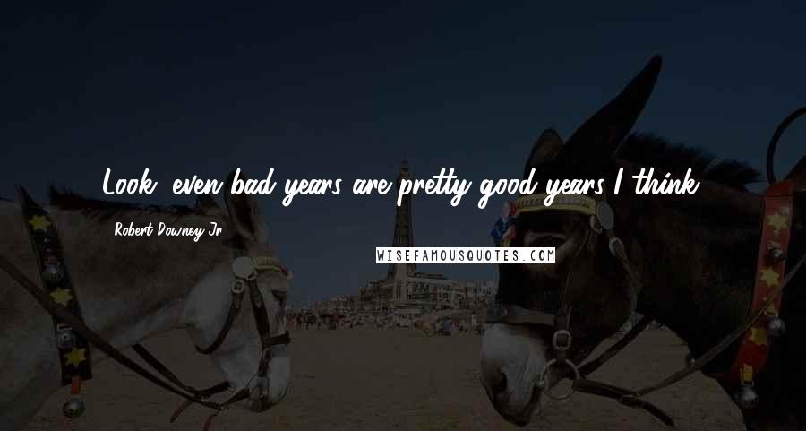 Robert Downey Jr. Quotes: Look, even bad years are pretty good years I think.