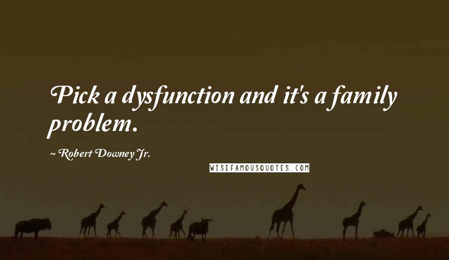 Robert Downey Jr. Quotes: Pick a dysfunction and it's a family problem.