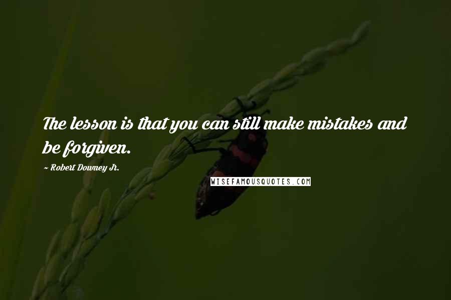 Robert Downey Jr. Quotes: The lesson is that you can still make mistakes and be forgiven.