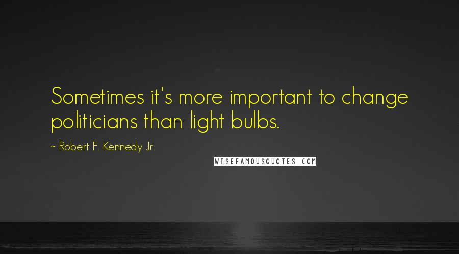 Robert F. Kennedy Jr. Quotes: Sometimes it's more important to change politicians than light bulbs.