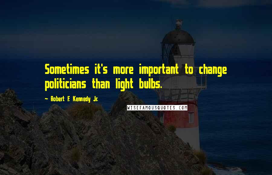 Robert F. Kennedy Jr. Quotes: Sometimes it's more important to change politicians than light bulbs.