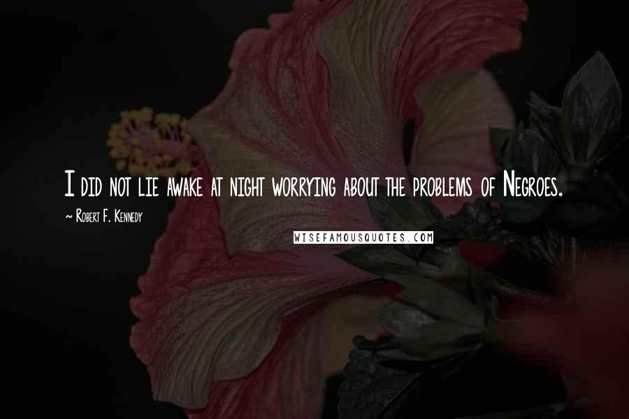 Robert F. Kennedy Quotes: I did not lie awake at night worrying about the problems of Negroes.