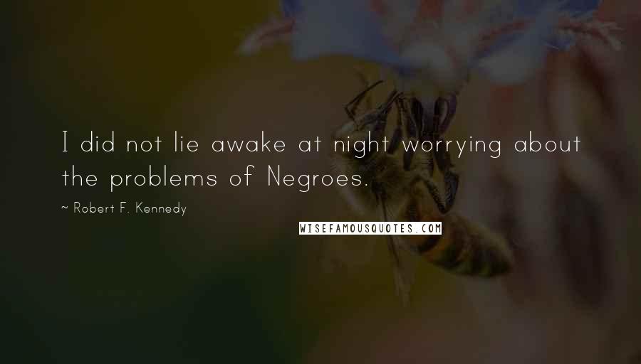 Robert F. Kennedy Quotes: I did not lie awake at night worrying about the problems of Negroes.