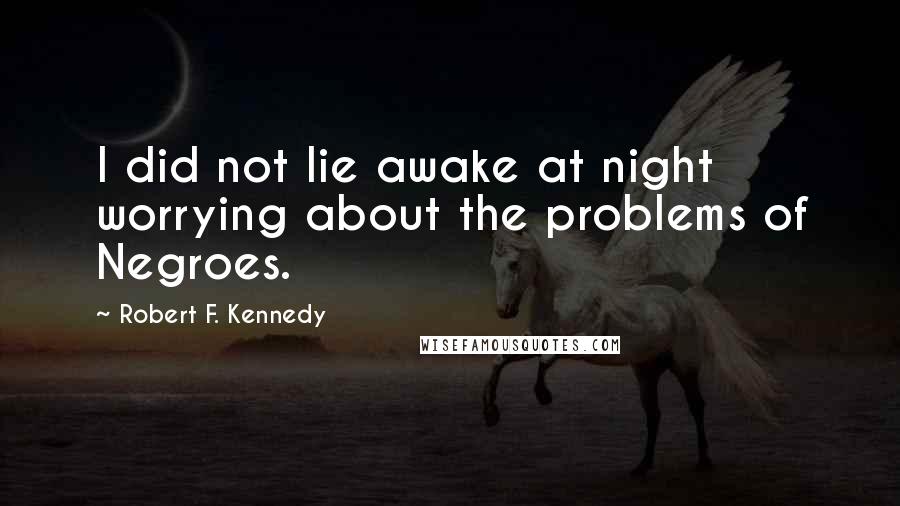 Robert F. Kennedy Quotes: I did not lie awake at night worrying about the problems of Negroes.