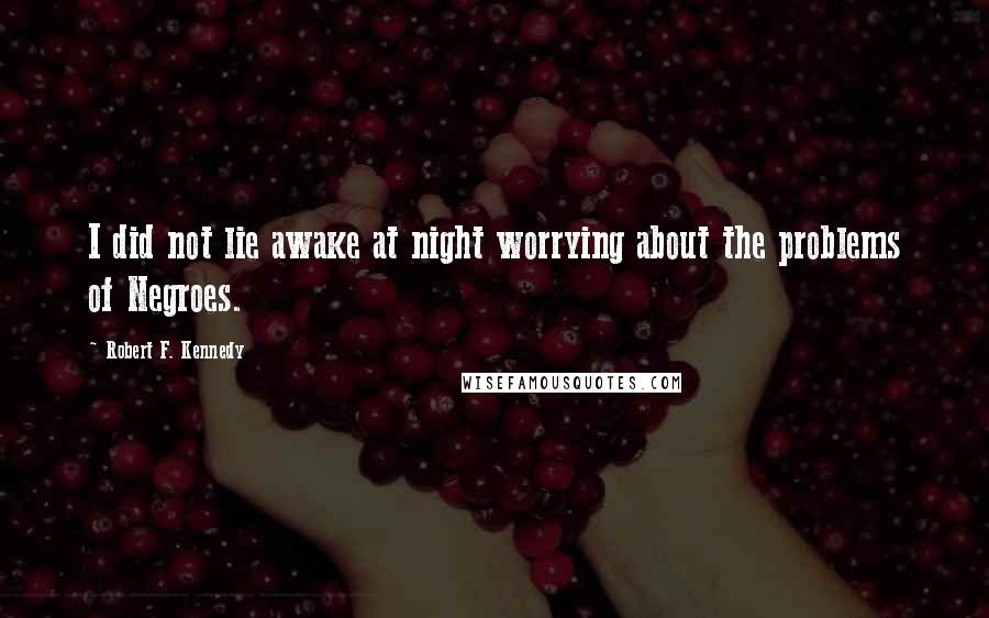 Robert F. Kennedy Quotes: I did not lie awake at night worrying about the problems of Negroes.