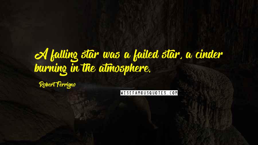 Robert Ferrigno Quotes: A falling star was a failed star, a cinder burning in the atmosphere.