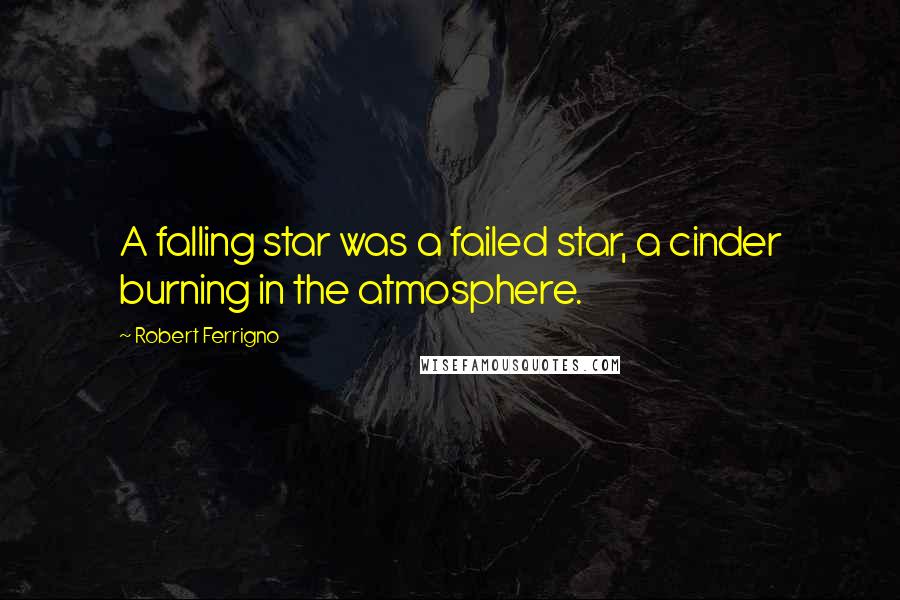 Robert Ferrigno Quotes: A falling star was a failed star, a cinder burning in the atmosphere.