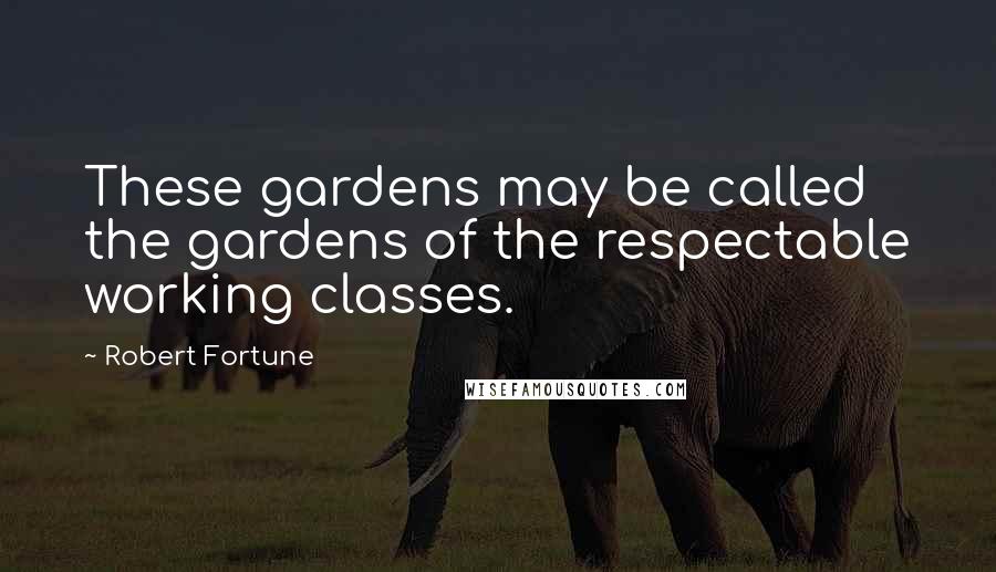 Robert Fortune Quotes: These gardens may be called the gardens of the respectable working classes.