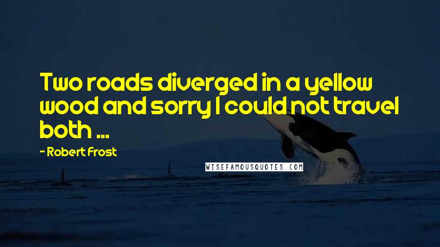 Robert Frost Quotes: Two roads diverged in a yellow wood and sorry I could not travel both ...