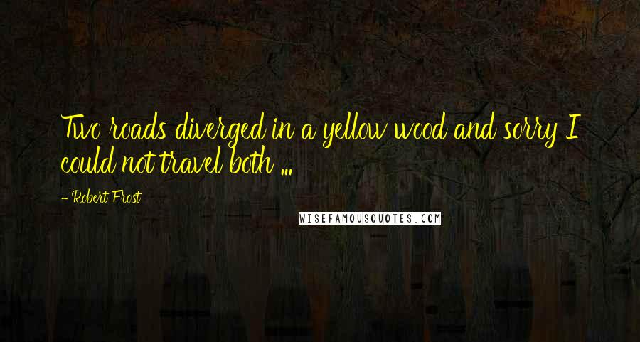 Robert Frost Quotes: Two roads diverged in a yellow wood and sorry I could not travel both ...