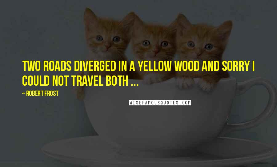 Robert Frost Quotes: Two roads diverged in a yellow wood and sorry I could not travel both ...