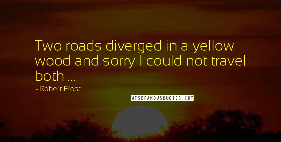 Robert Frost Quotes: Two roads diverged in a yellow wood and sorry I could not travel both ...
