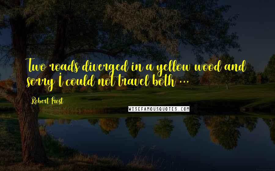 Robert Frost Quotes: Two roads diverged in a yellow wood and sorry I could not travel both ...