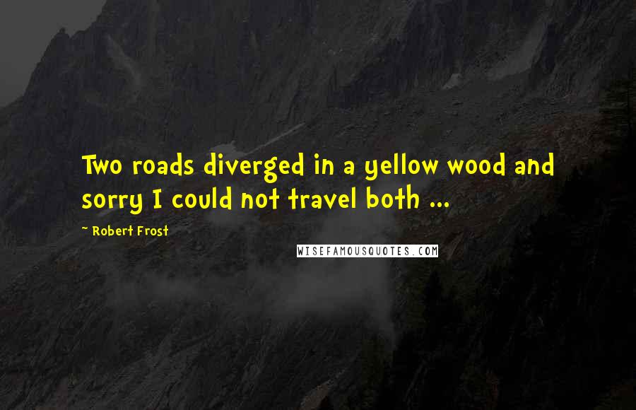 Robert Frost Quotes: Two roads diverged in a yellow wood and sorry I could not travel both ...