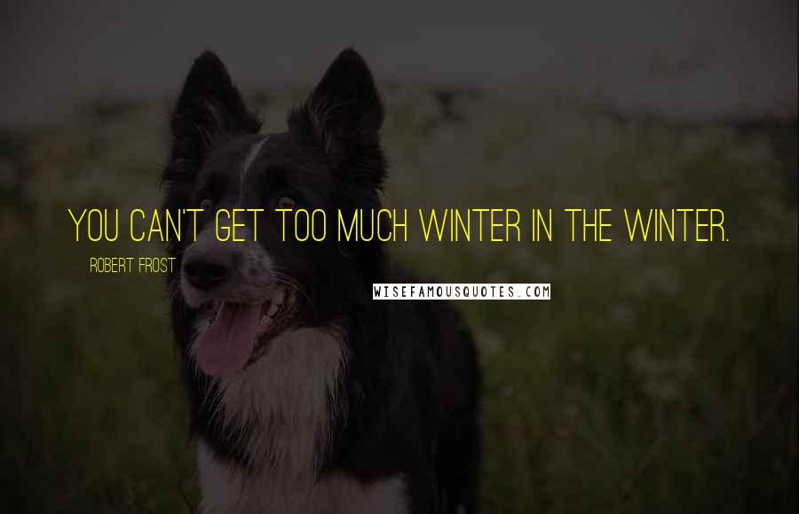 Robert Frost Quotes: You can't get too much winter in the winter.