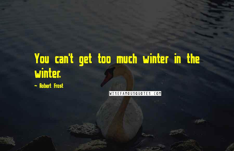 Robert Frost Quotes: You can't get too much winter in the winter.