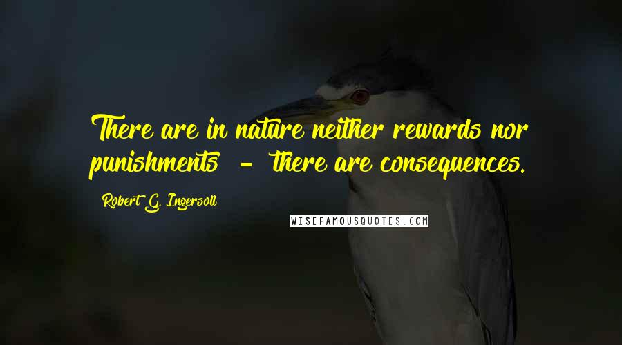 Robert G. Ingersoll Quotes: There are in nature neither rewards nor punishments - there are consequences.