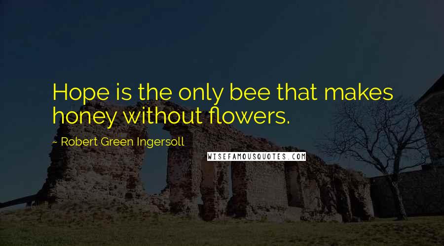 Robert Green Ingersoll Quotes: Hope is the only bee that makes honey without flowers.