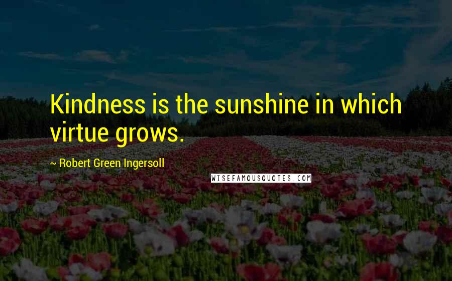 Robert Green Ingersoll Quotes: Kindness is the sunshine in which virtue grows.