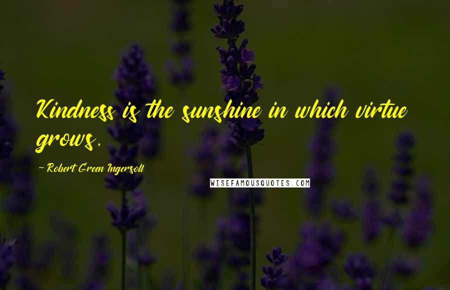 Robert Green Ingersoll Quotes: Kindness is the sunshine in which virtue grows.