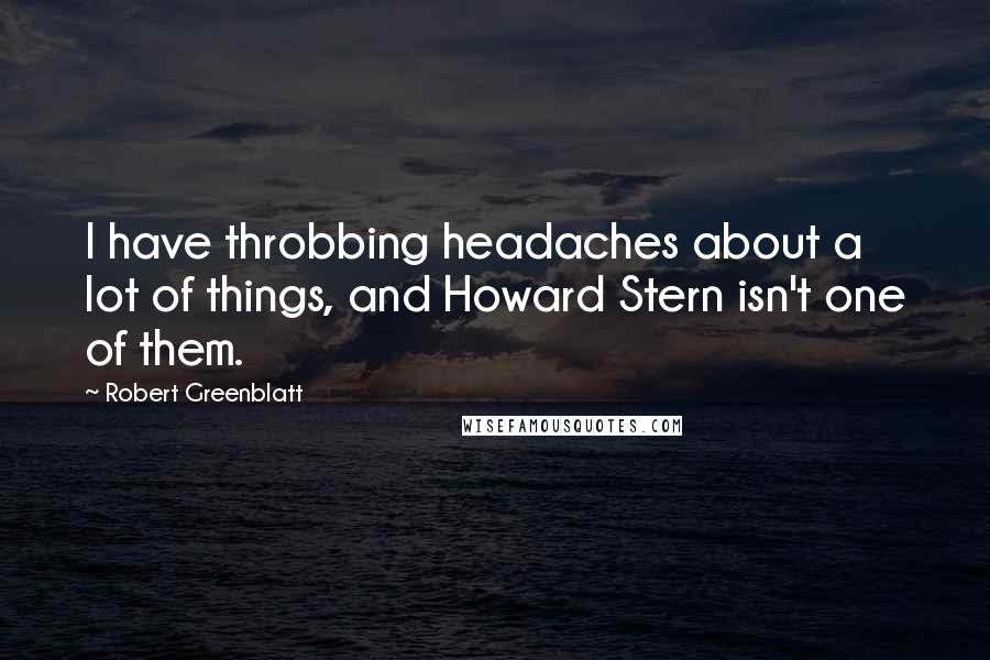 Robert Greenblatt Quotes: I have throbbing headaches about a lot of things, and Howard Stern isn't one of them.